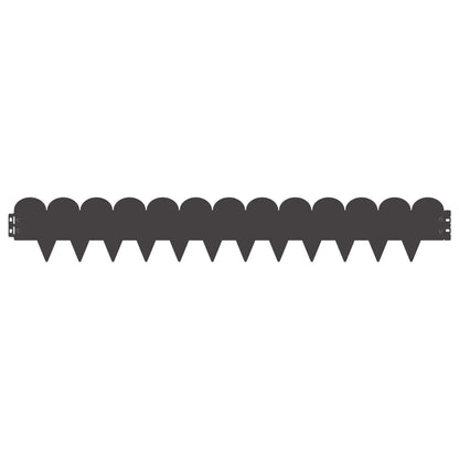 Lawn Edging 30 pcs 103 x 15 cm Steel Black