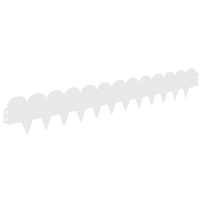 Lawn Edging 10 pcs 103 x 15 cm Steel White