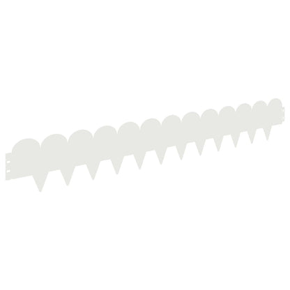 Lawn Edging 10 pcs 103 x 15 cm Steel White