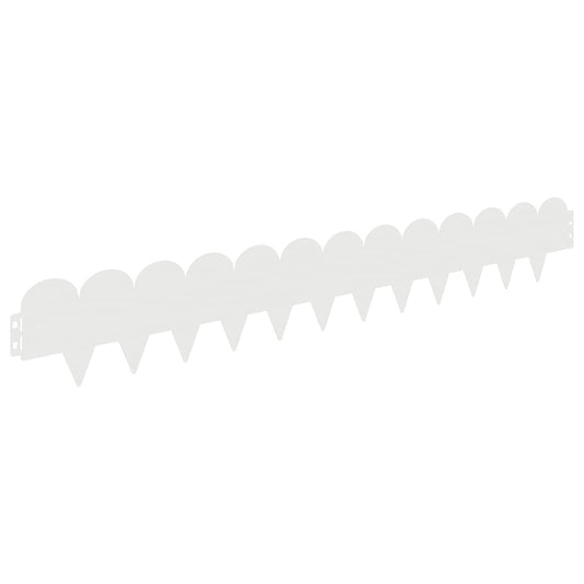 Lawn Edging 30 pcs 103 x 15 cm Steel White