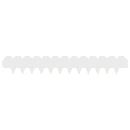 Lawn Edging 30 pcs 103 x 15 cm Steel White