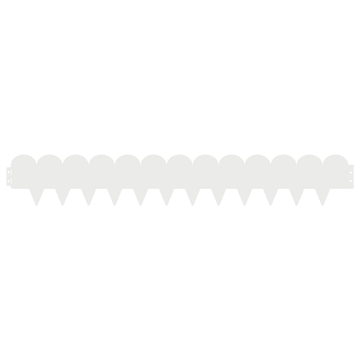 Lawn Edging 50 pcs 103 x 15 cm Steel White