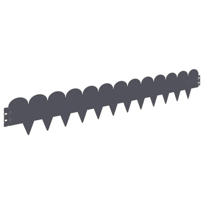 Lawn Edging 20 pcs 103 x 15 cm Steel Anthracite