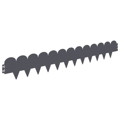 Lawn Edging 30 pcs 103 x 15 cm Steel Anthracite