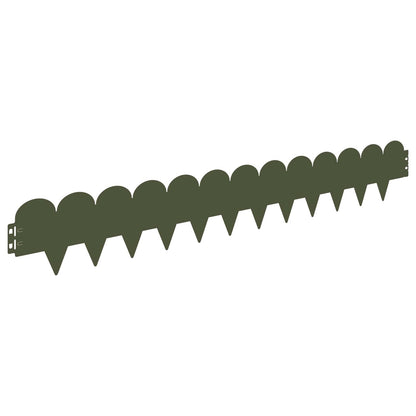 Lawn Edging 20 pcs 103 x 15 cm Steel Olive Green