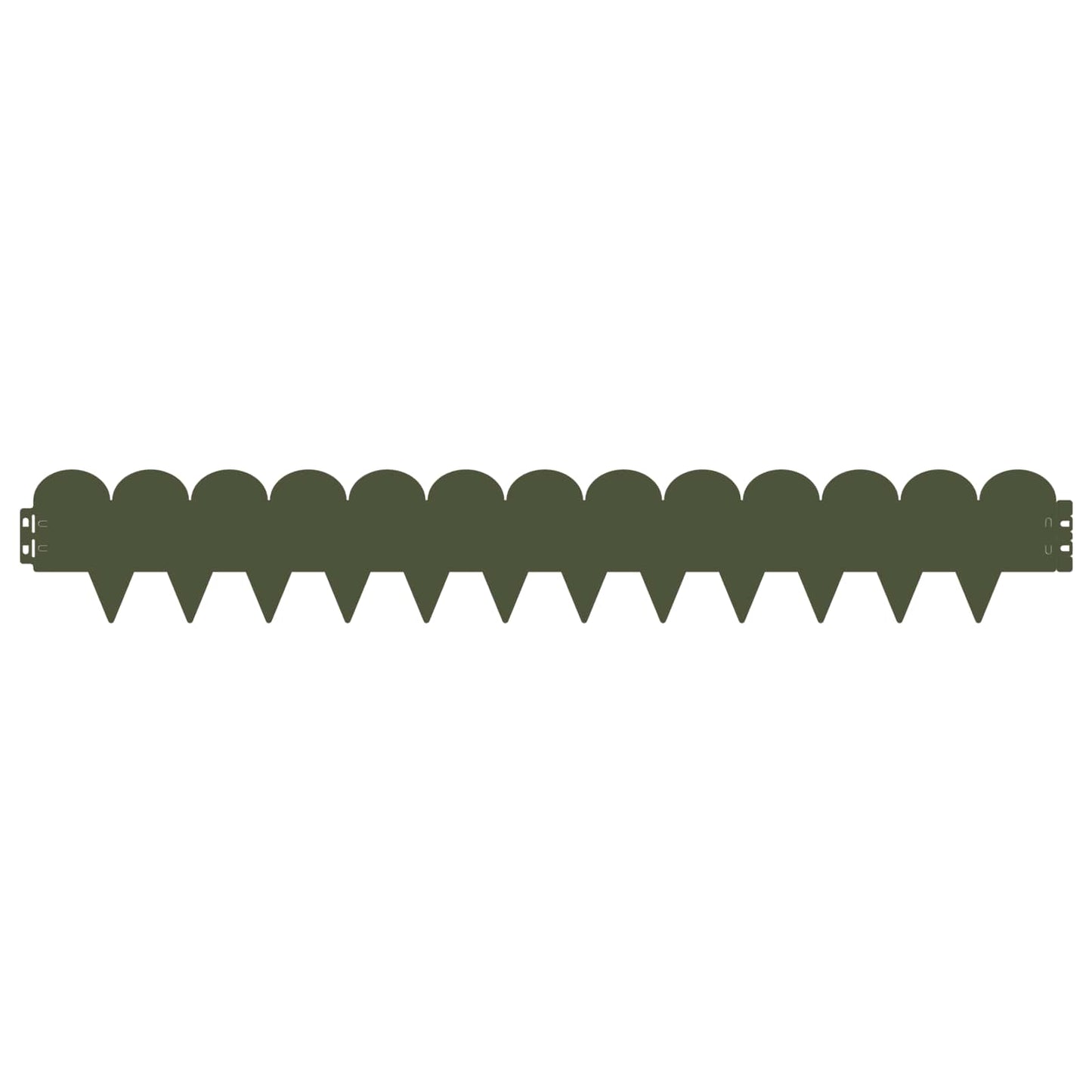Lawn Edging 20 pcs 103 x 15 cm Steel Olive Green