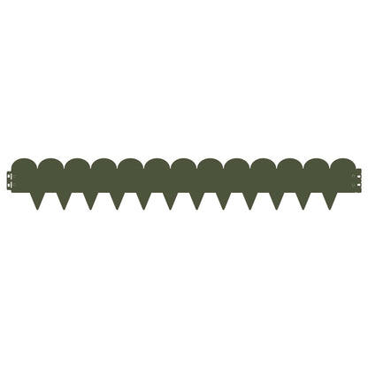 Lawn Edging 30 pcs 103 x 15 cm Steel Olive Green