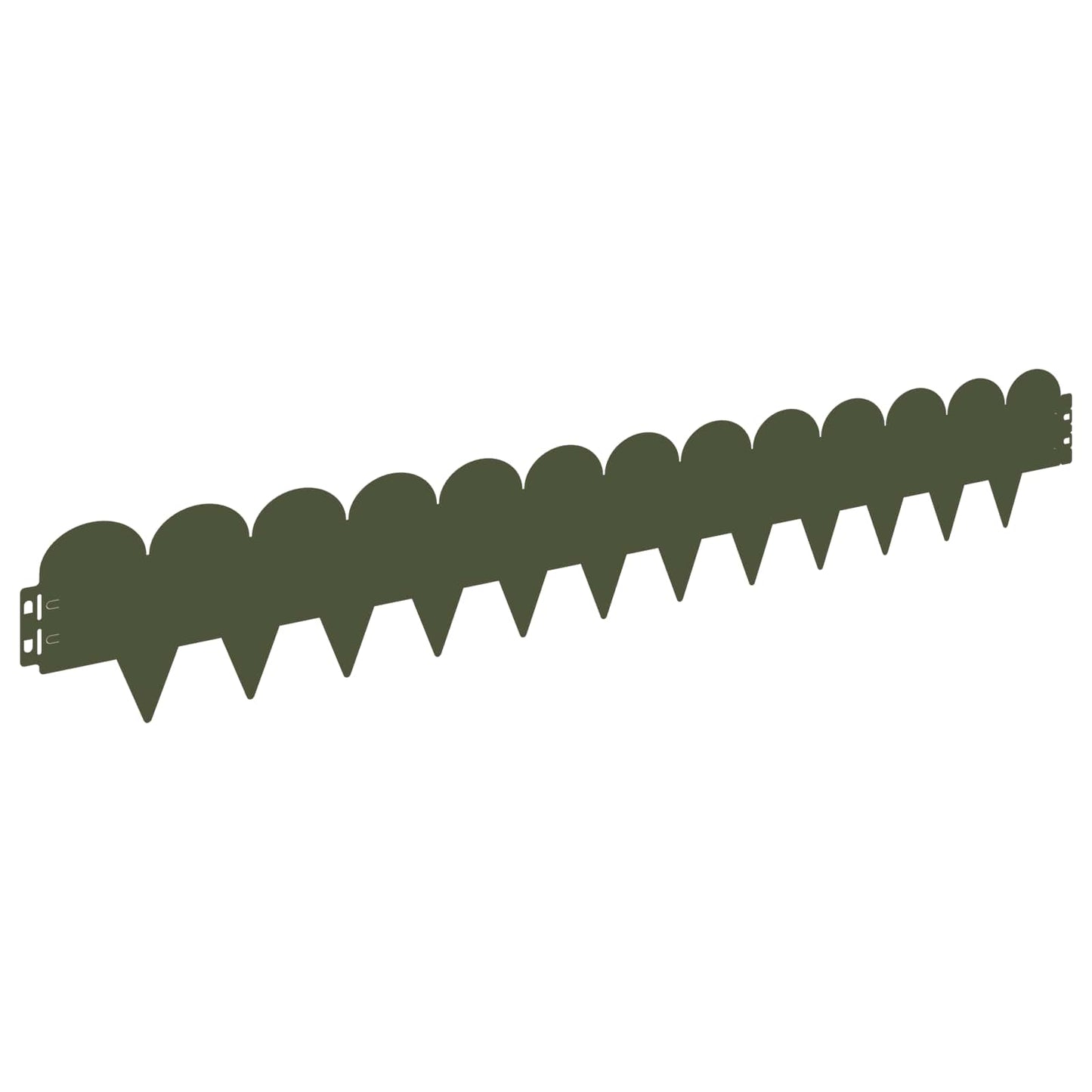 Lawn Edging 50 pcs 103 x 15 cm Steel Olive Green