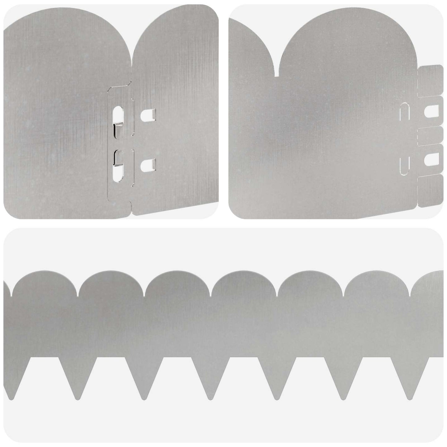 Lawn Edging 10 pcs 103 x 15 cm Steel Silver