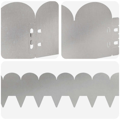 Lawn Edging 30 pcs 103 x 15 cm Steel Silver