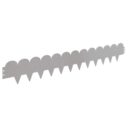 Lawn Edging 30 pcs 103 x 15 cm Steel Silver