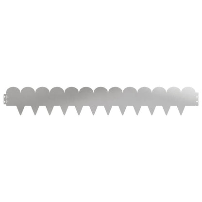 Lawn Edging 50 pcs 103 x 15 cm Steel Silver