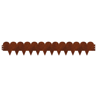 Lawn Edging 30 pcs 103 x 15 cm Steel Rusty