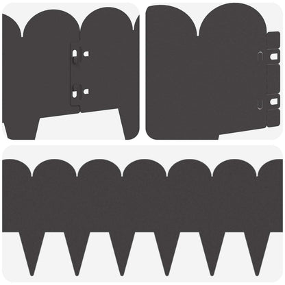 Lawn Edging 10 pcs 103 x 20 cm Steel Black