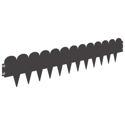 Lawn Edging 10 pcs 103 x 20 cm Steel Black