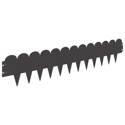 Lawn Edging 10 pcs 103 x 20 cm Steel Black