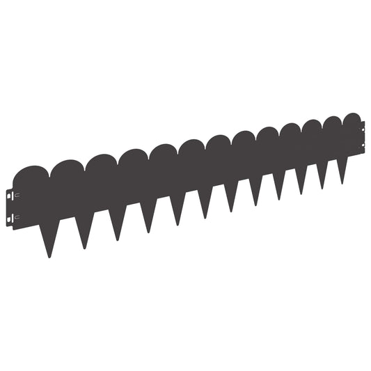 Lawn Edging 30 pcs 103 x 20 cm Steel Black