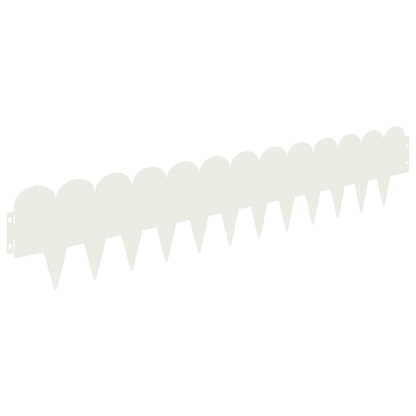 Lawn Edging 10 pcs 103 x 20 cm Steel White