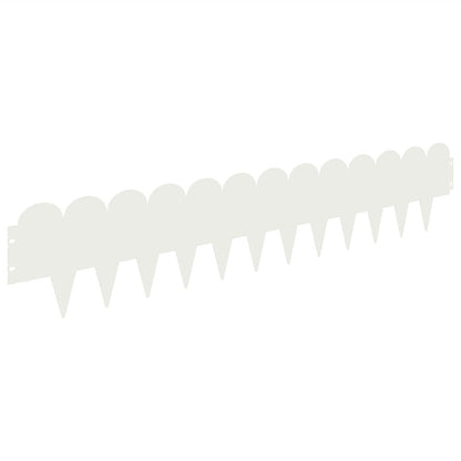Lawn Edging 10 pcs 103 x 20 cm Steel White
