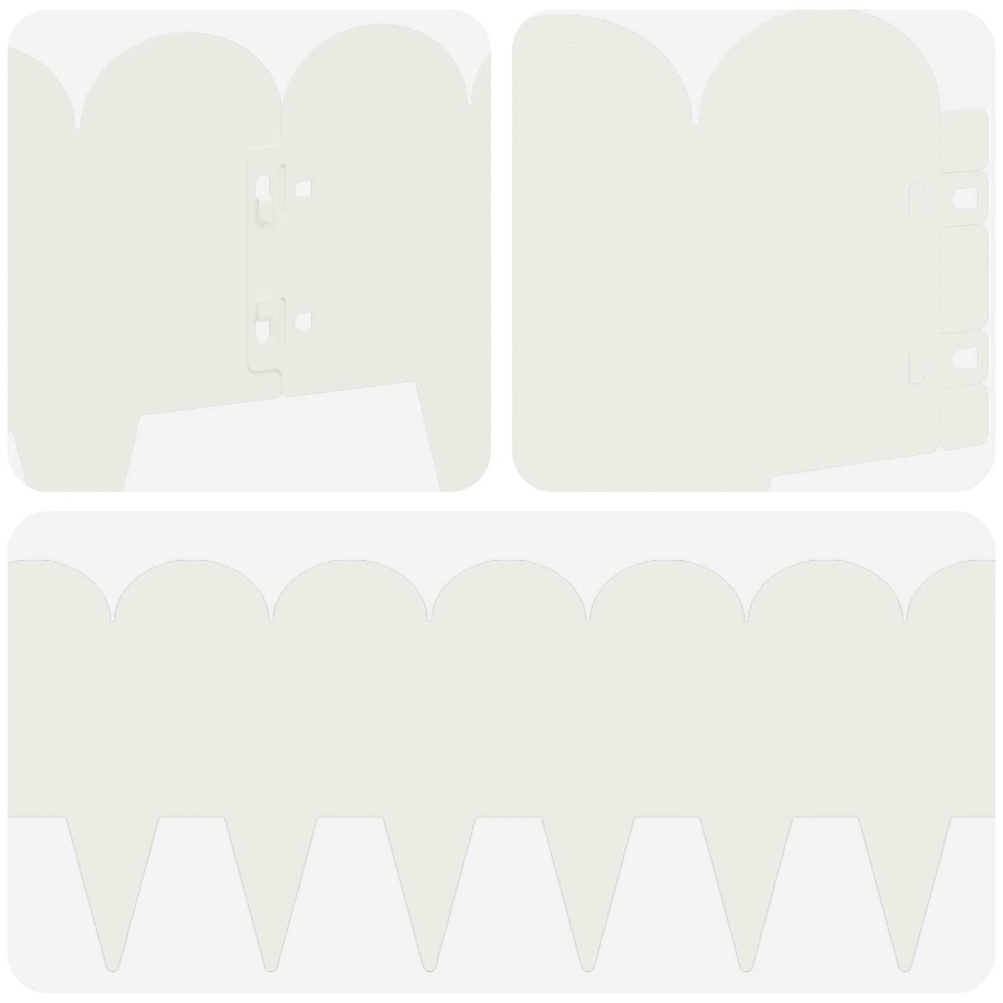 Lawn Edging 30 pcs 103 x 20 cm Steel White