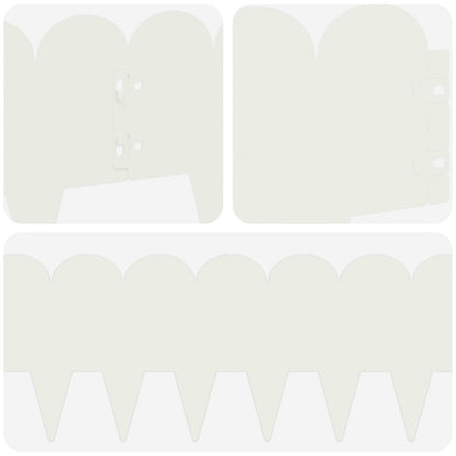 Lawn Edging 30 pcs 103 x 20 cm Steel White