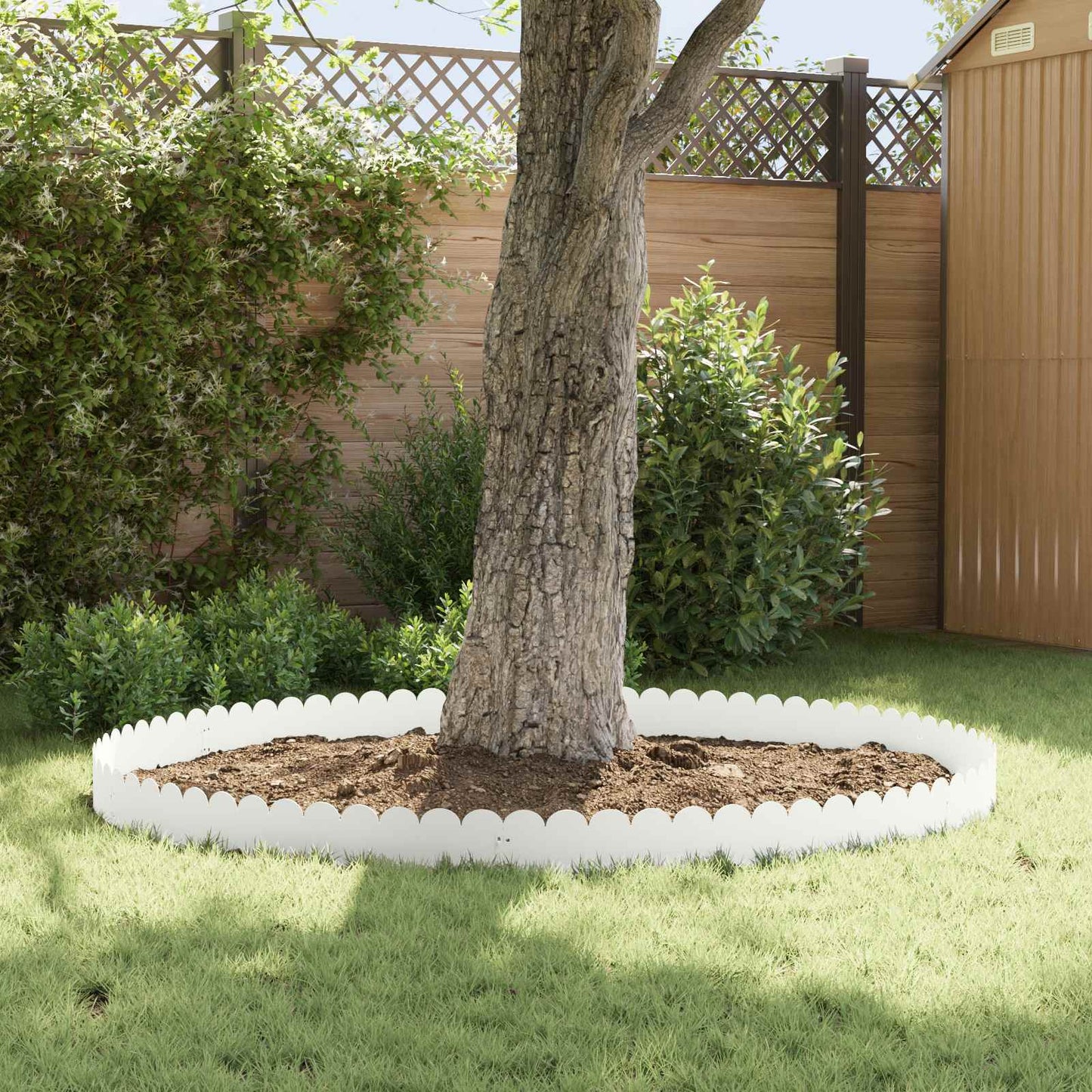 Lawn Edging 30 pcs 103 x 20 cm Steel White