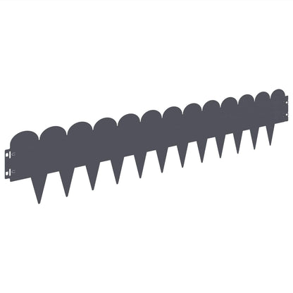 Lawn Edging 10 pcs 103 x 20 cm Steel Anthracite