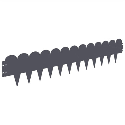 Lawn Edging 10 pcs 103 x 20 cm Steel Anthracite