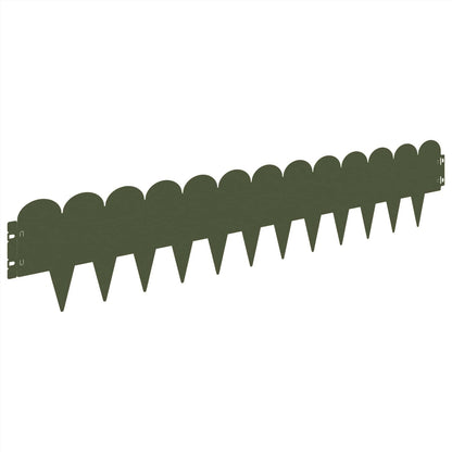Lawn Edging 10 pcs 103 x 20 cm Steel Olive Green
