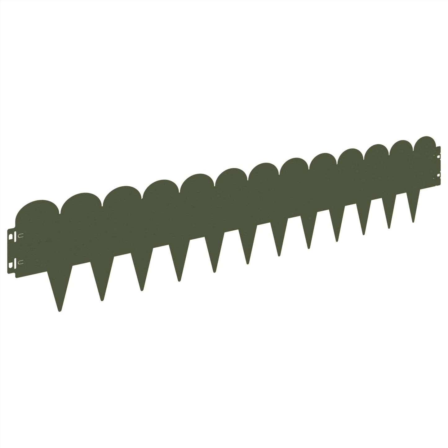 Lawn Edging 20 pcs 103 x 20 cm Steel Olive Green