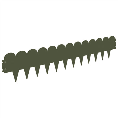 Lawn Edging 20 pcs 103 x 20 cm Steel Olive Green