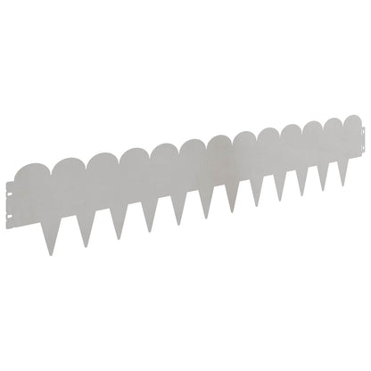 Lawn Edging 10 pcs 103 x 20 cm Steel Silver