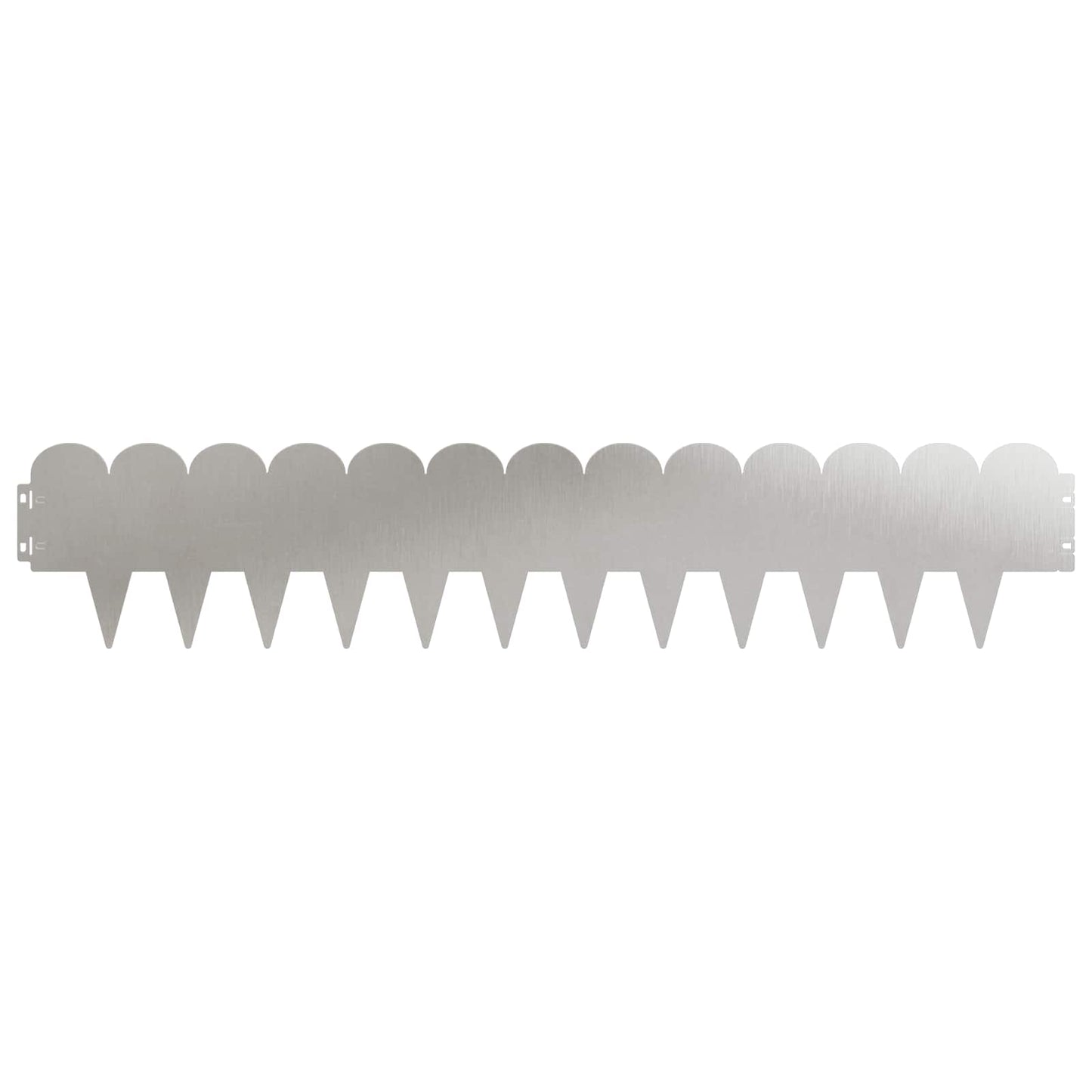 Lawn Edging 10 pcs 103 x 20 cm Steel Silver