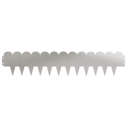 Lawn Edging 10 pcs 103 x 20 cm Steel Silver