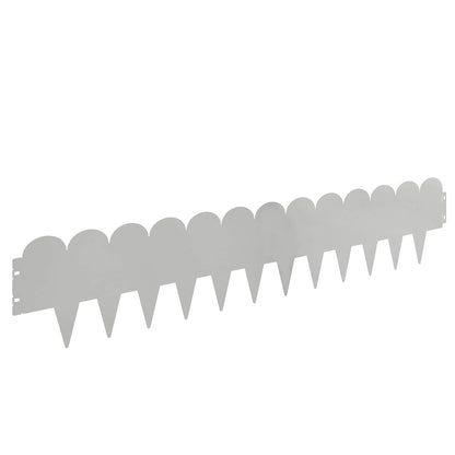 Lawn Edging 10 pcs 103 x 20 cm Steel Silver
