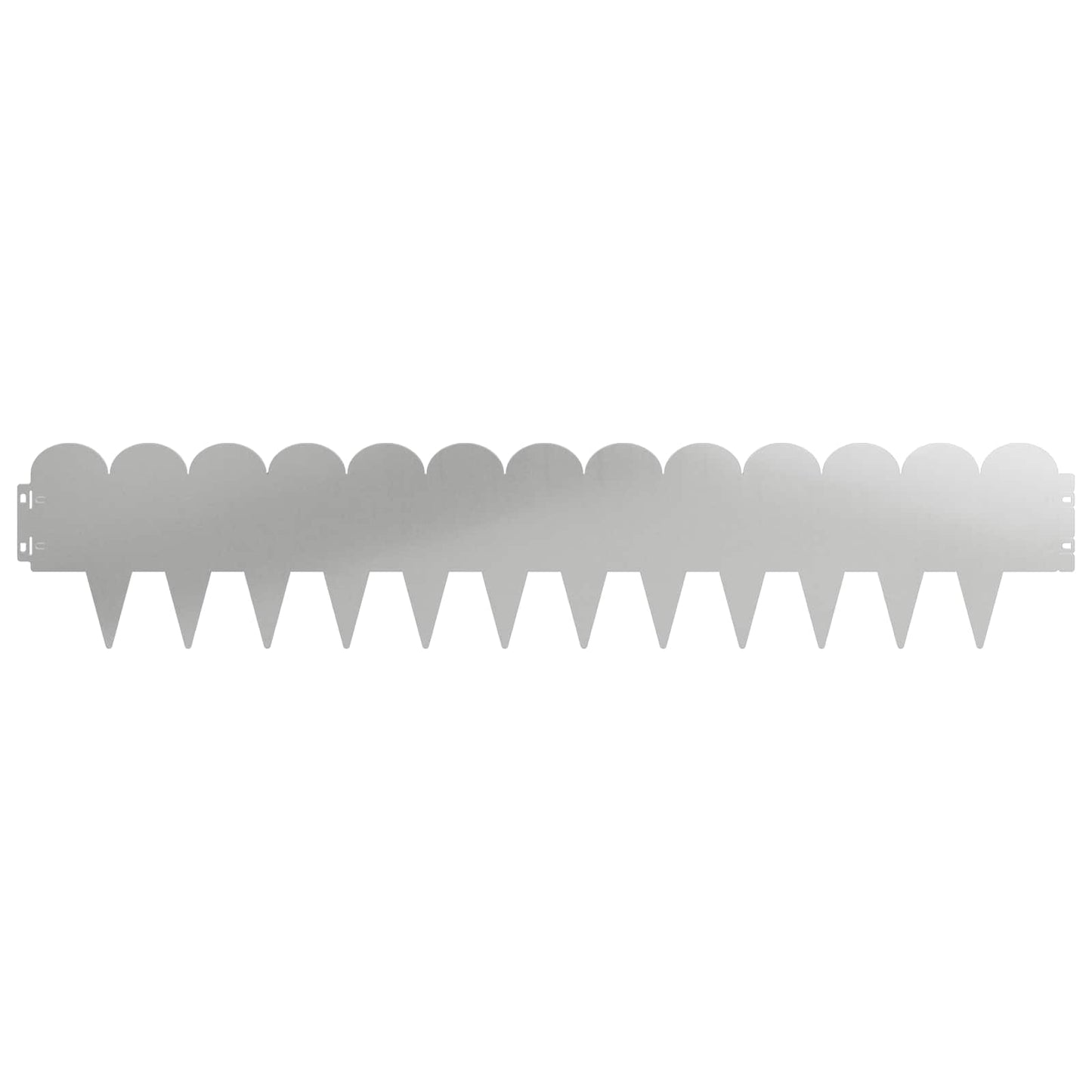 Lawn Edging 30 pcs 103 x 20 cm Steel Silver