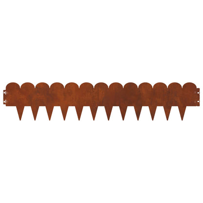 Lawn Edging 10 pcs 103 x 20 cm Steel Rusty