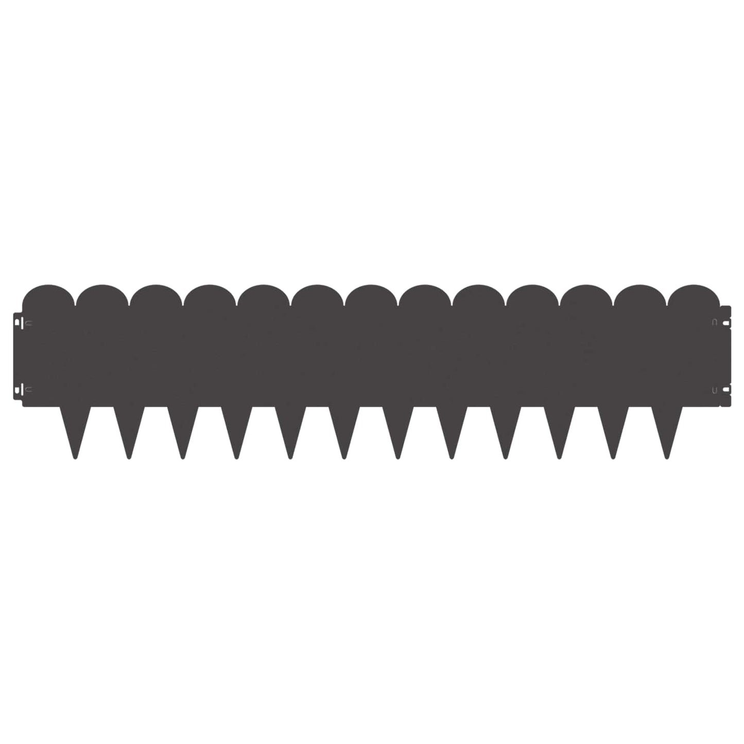 Lawn Edging 10 pcs 103 x 25 cm Steel Black