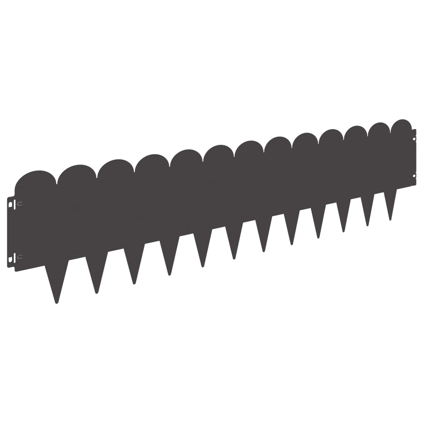 Lawn Edging 20 pcs 103 x 25 cm Steel Black