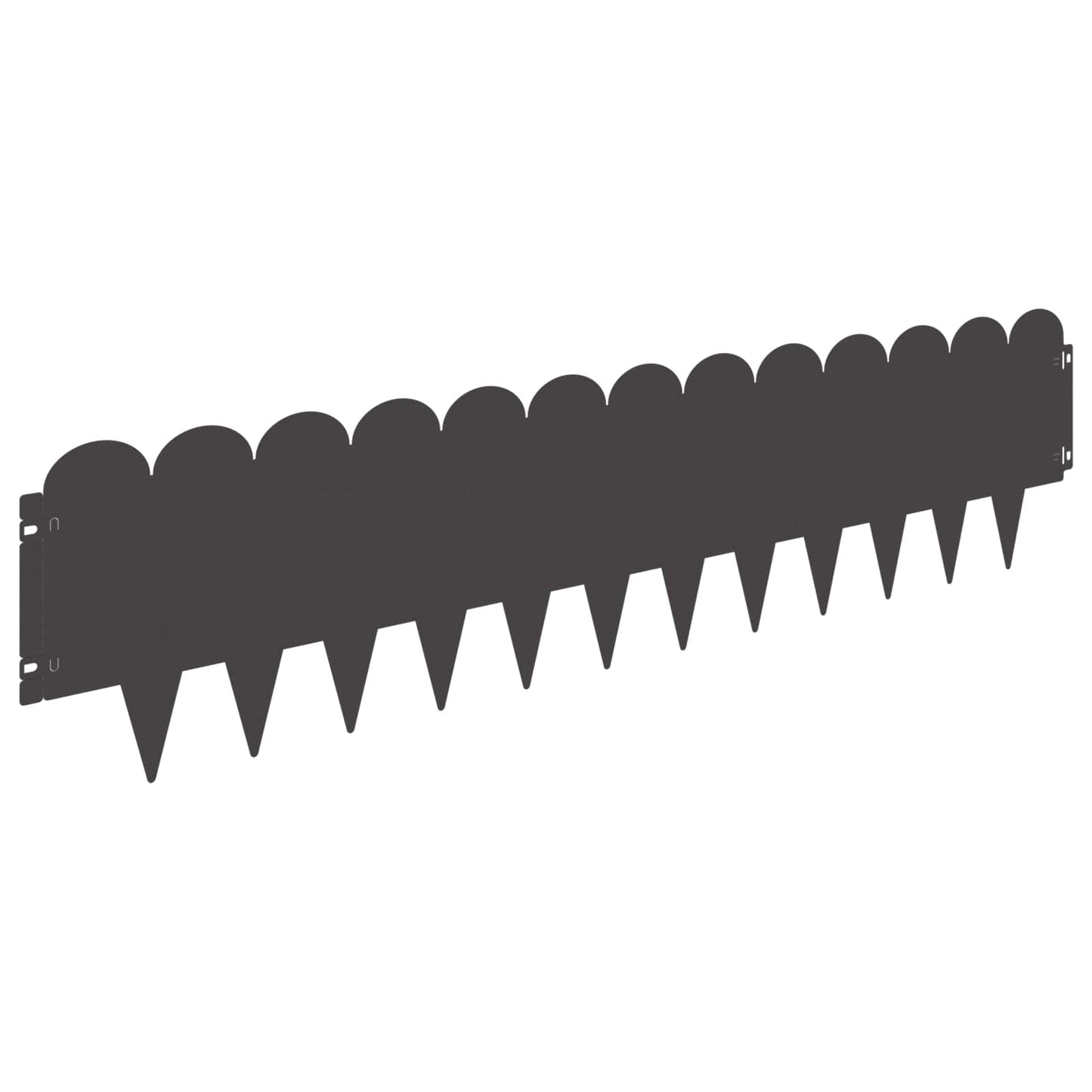 Lawn Edging 20 pcs 103 x 25 cm Steel Black