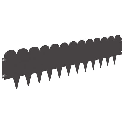 Lawn Edging 30 pcs 103 x 25 cm Steel Black