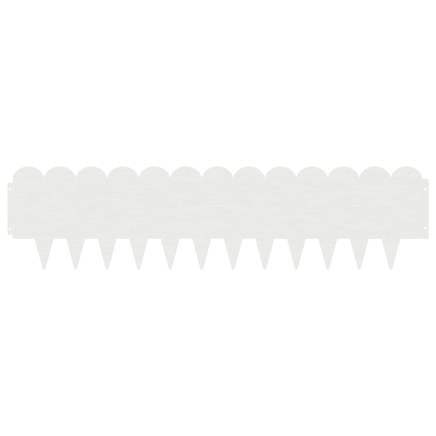Lawn Edging 10 pcs 103 x 25 cm Steel White