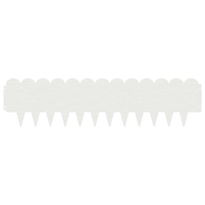 Lawn Edging 10 pcs 103 x 25 cm Steel White