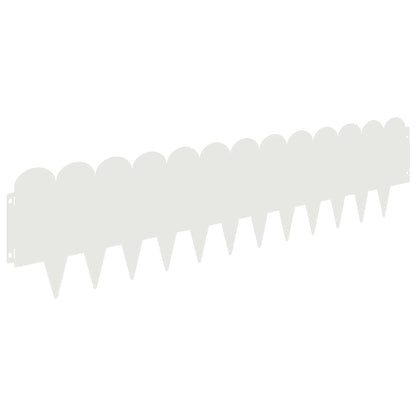 Lawn Edging 20 pcs 103 x 25 cm Steel White