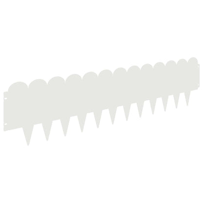 Lawn Edging 20 pcs 103 x 25 cm Steel White