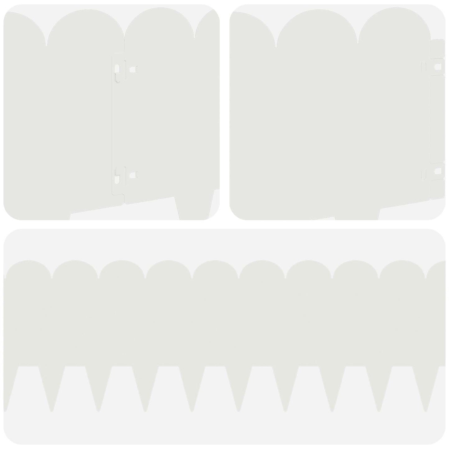 Lawn Edging 30 pcs 103 x 25 cm Steel White
