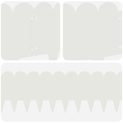 Lawn Edging 30 pcs 103 x 25 cm Steel White