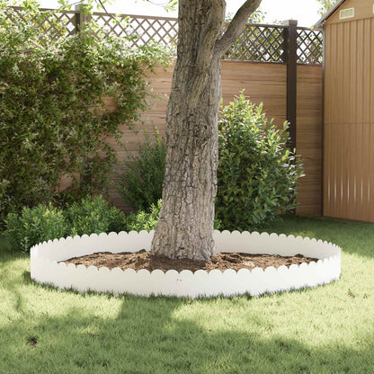 Lawn Edging 30 pcs 103 x 25 cm Steel White