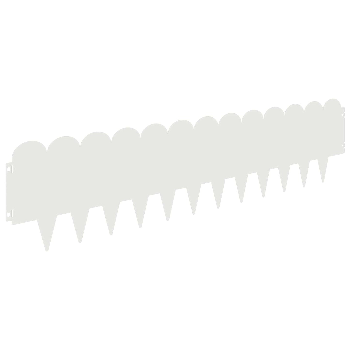 Lawn Edging 30 pcs 103 x 25 cm Steel White