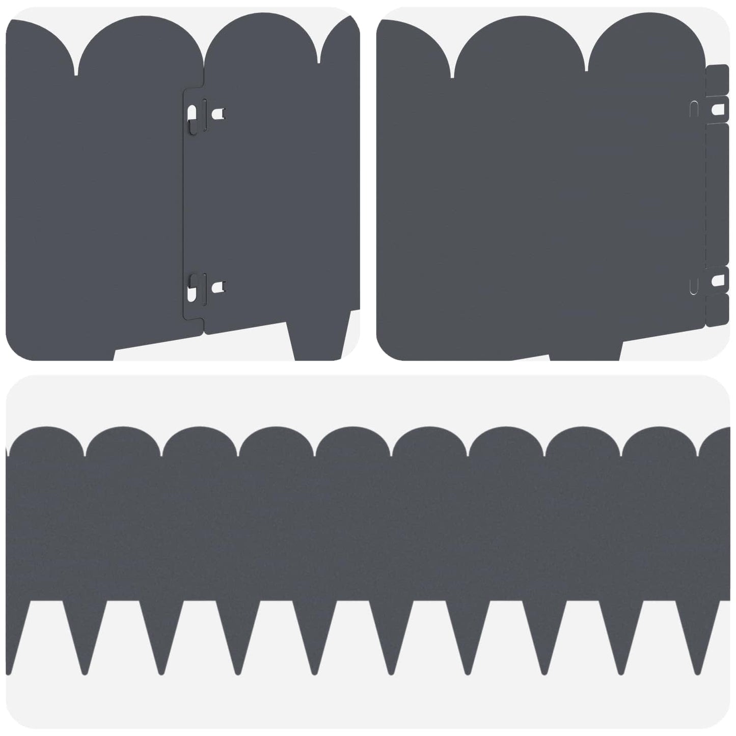 Lawn Edging 10 pcs 103 x 25 cm Steel Anthracite
